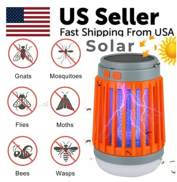 Solar USB Mosquito Killer Lamp – Electronic Insect Zapper Trap & Pest Control Light
