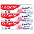 Sensitive Whitening Toothpaste, Sensitive Teeth Toothpaste, Mint, 3 Pack, 6 Oz Tubes