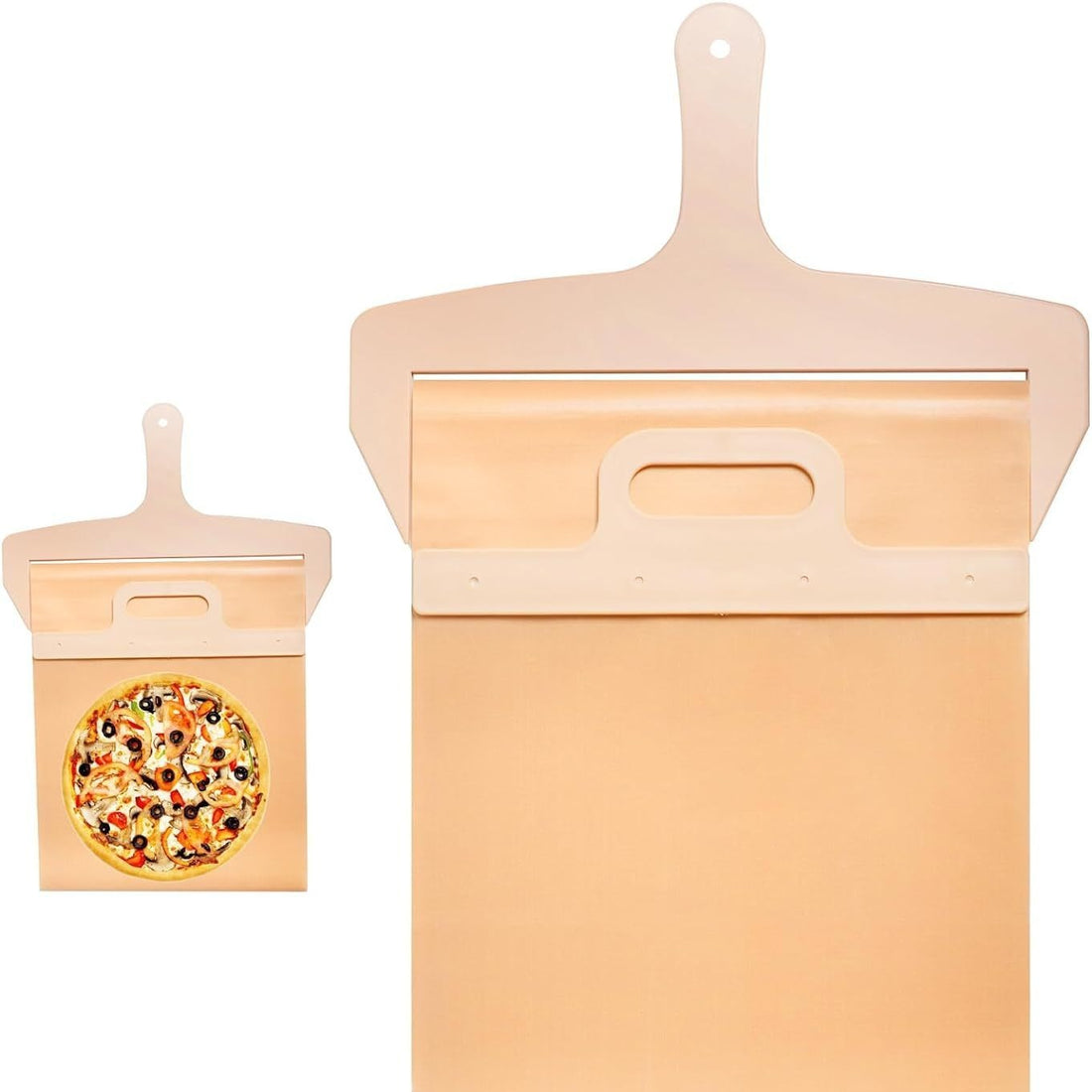 Sliding Pizza Shovel & Storage Board – Heat-Resistant Food-Grade ABS Paddle with High-Temperature Fabric Sleeve