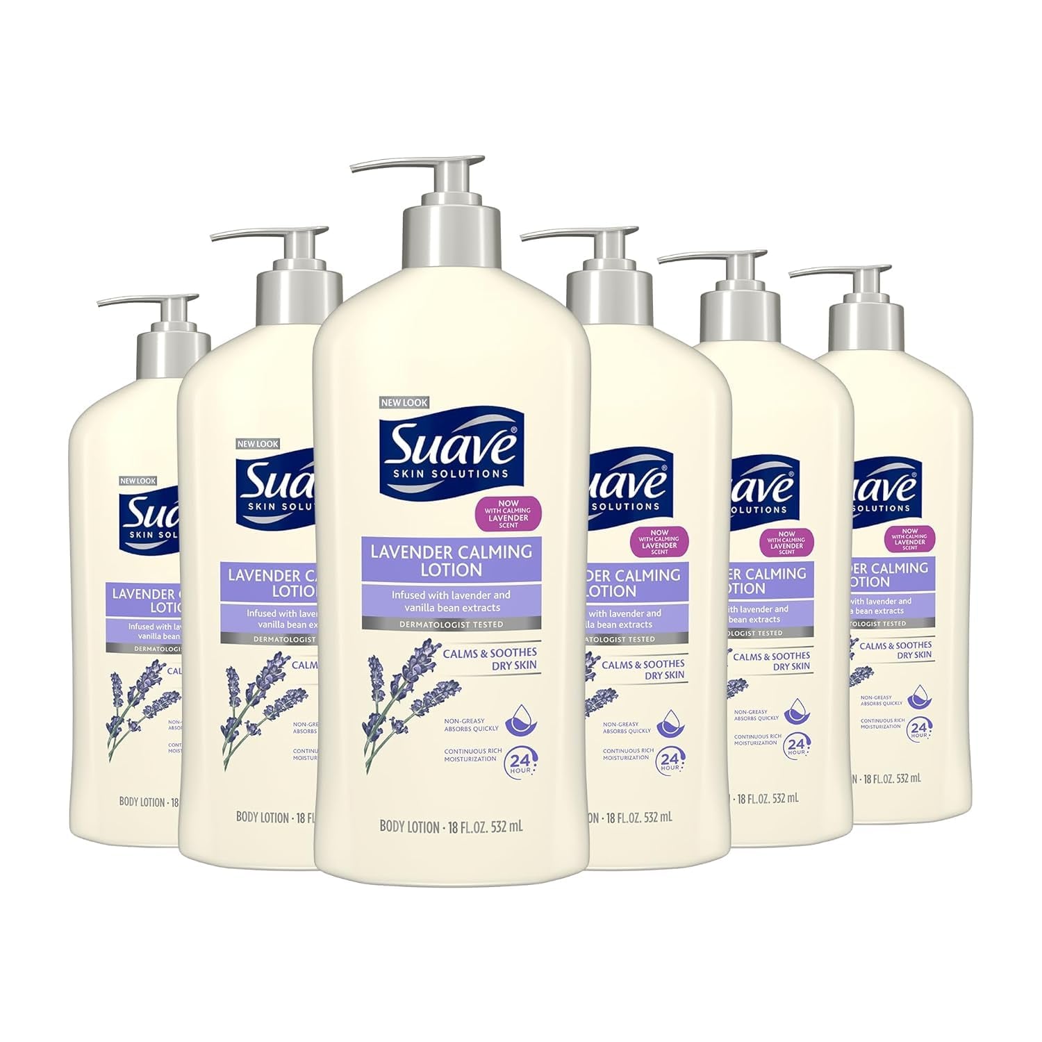 Suave Skin Lotion 18 Ounce Pump Lavender Vanilla 18 Ounce Pump (532Ml) (6 Pack)