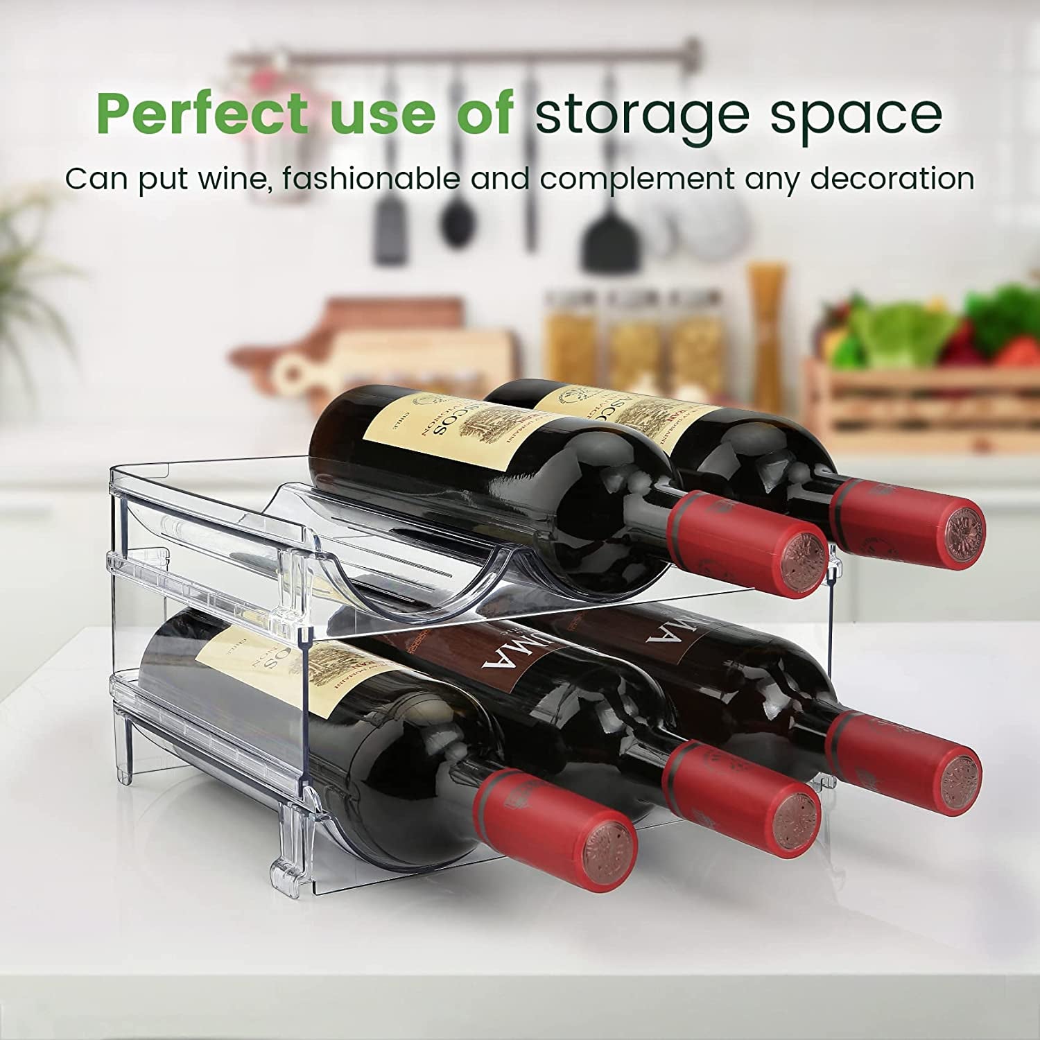 2-pack water bottle organizer for kitchen or pantry