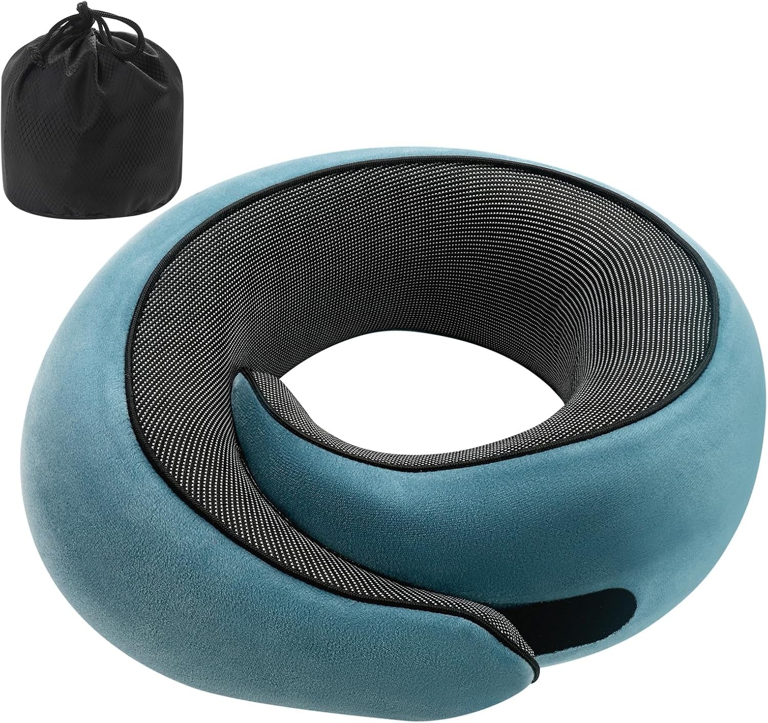 ® Snail Neck Pillow Memory Foam with Magicstrap – Adjustable Ergonomic Travel Pillow for Office/Airplane/Car, Washable Cover, Portable Cervical Support (Gray)