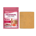 menstrual pain relief patch packaging with patches on a white background