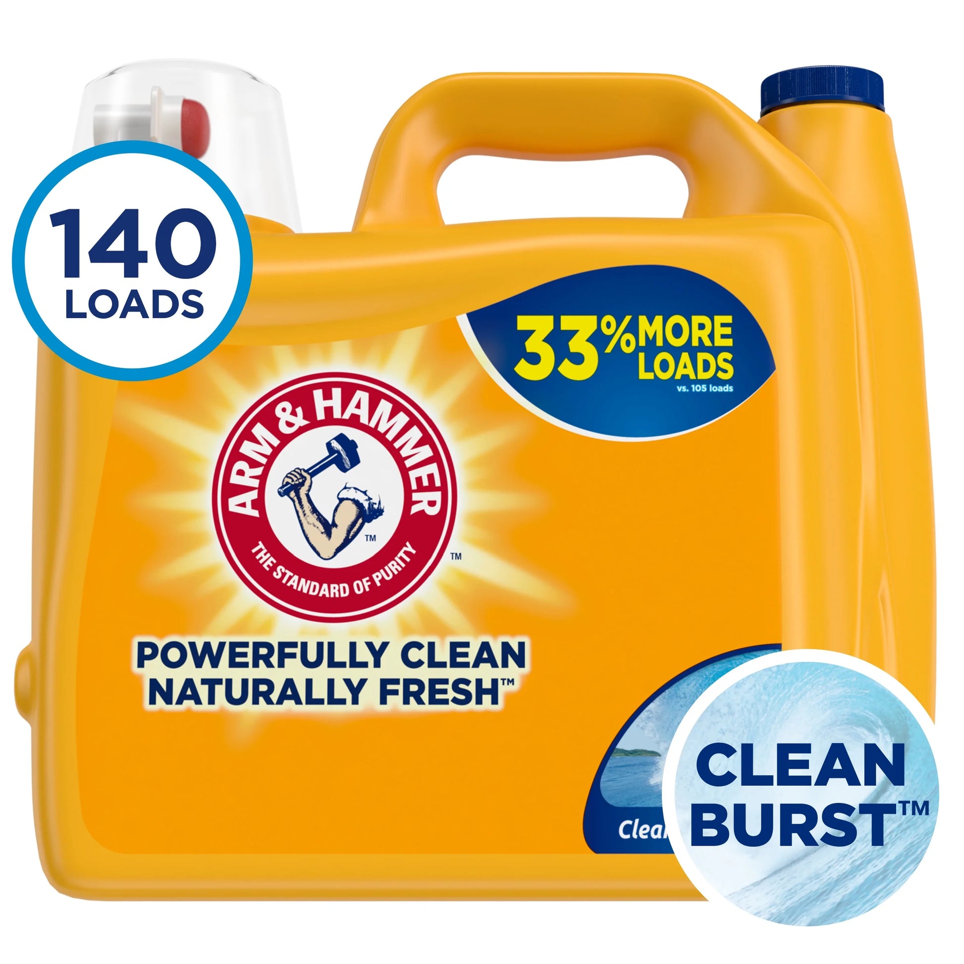 Clean Burst, 140 Loads Liquid Laundry Detergent, 140 Fl Oz