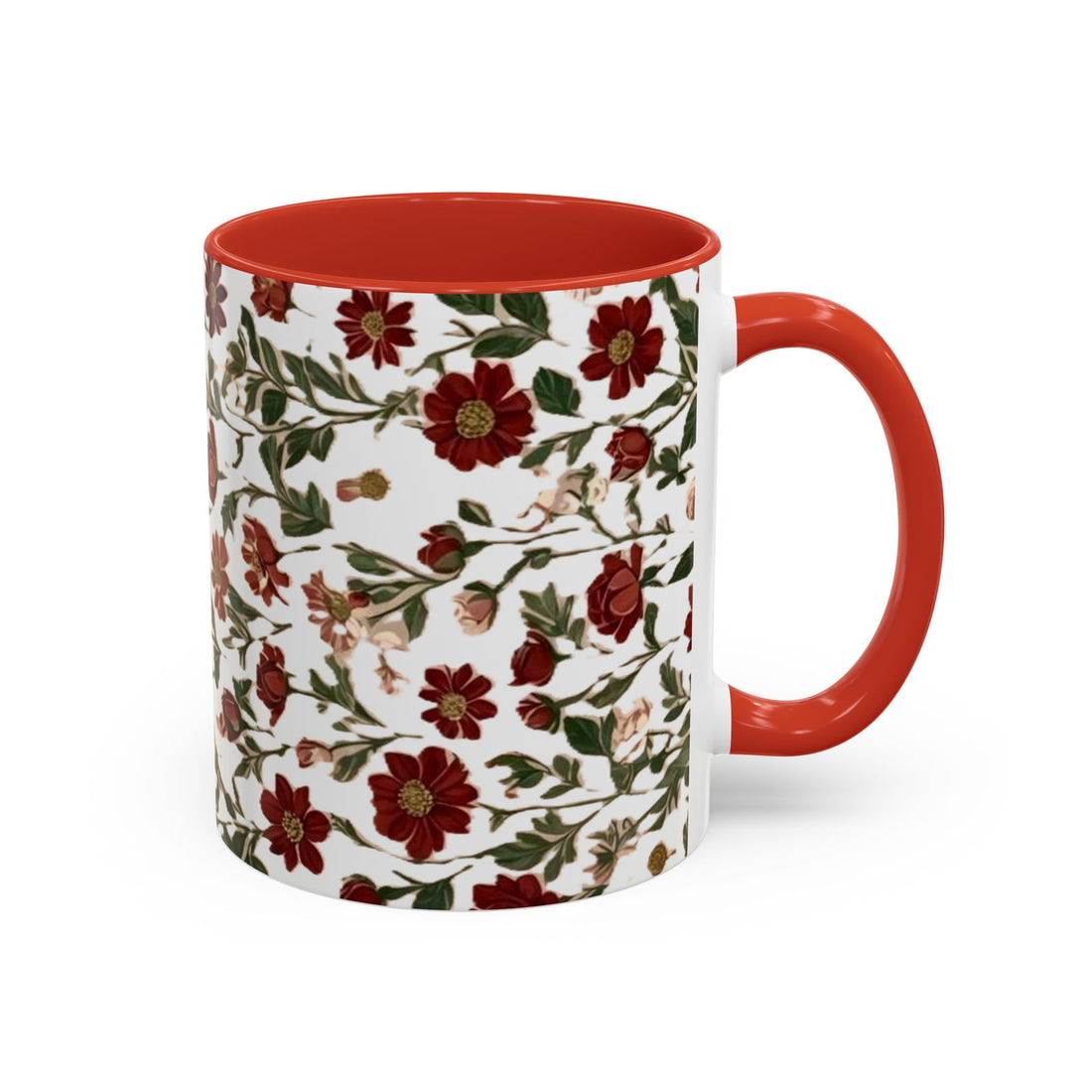 Floral Accent Coffee Mug - Perfect for Home, Gifts, Floral Lovers, Tea, Cozy Vibes