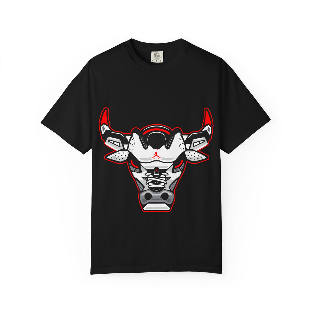 Unisex Garment-Dyed T-shirt with Bold Bull Design - Streetwear, Gift for Sports Fans, Casual Wear, Unique Collection, Graphic Tee