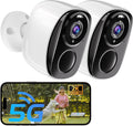 5G/2.4G Wifi Security Cameras Wireless Outdoor , 2K Battery Powered Wifi Cameras with AI Motion Detection Spotlight Siren,Color Night Vision, 2-Way Talk, Waterproof, Cloud/Sd Storage, Works W/Alexa