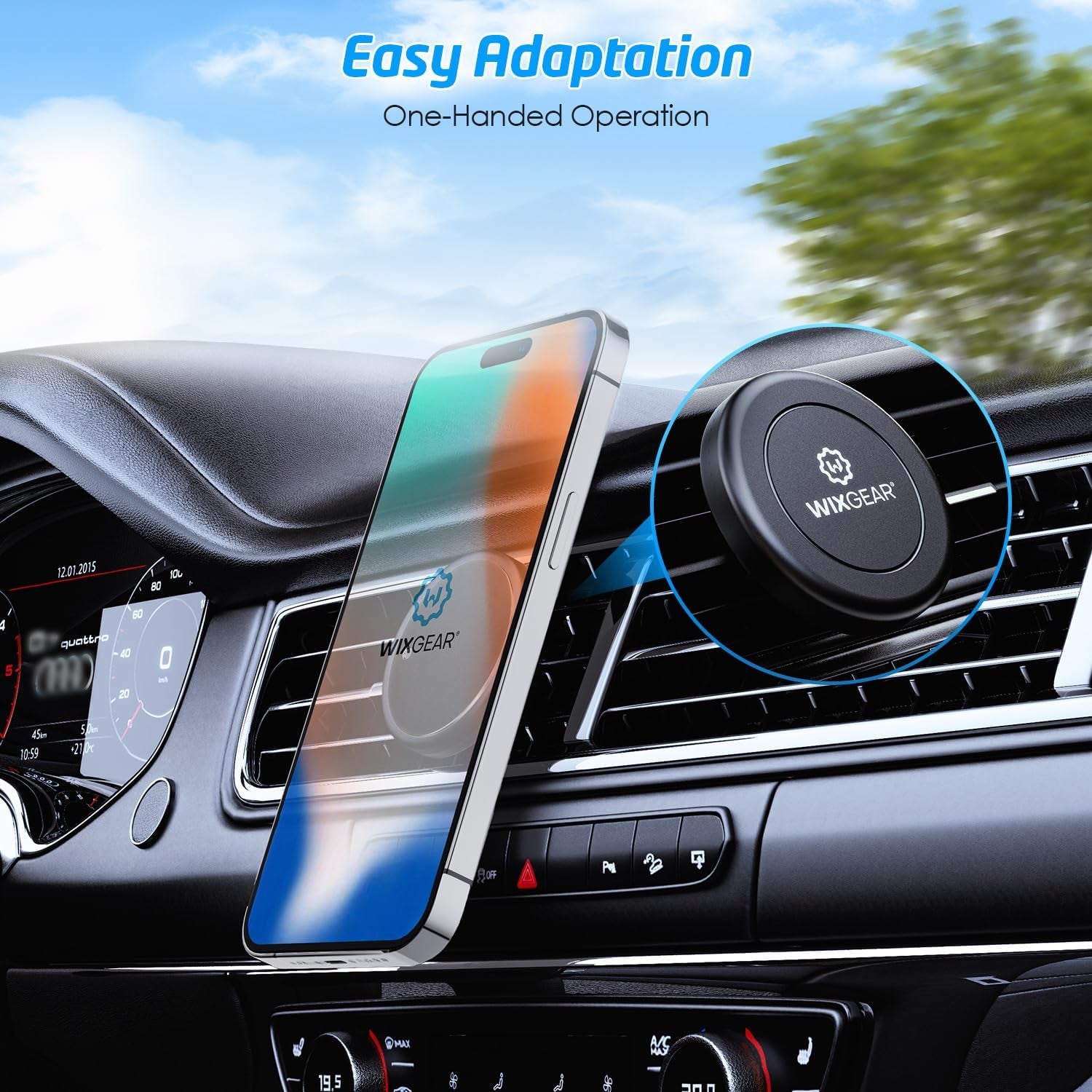 Magnetic Phone Holder for Car,  [2 Pack] Universal Air Vent Magnetic Phone Mount for Car, Car Phone Holder Mount for Cell Phones and Mini Tablets with 4 Metal Plates