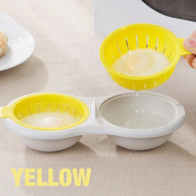 Double Cup Microwave Egg Poacher – BPA-Free Food Grade Egg Boiler for Perfect Poached Eggs | Heat-Resistant & Dishwasher Safe | AC Global Market