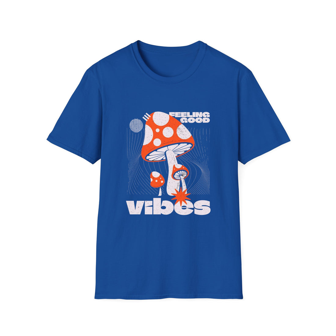 Feeling Good Vibes T-Shirt, Unisex Mushroom Graphic Tee, Vintage Retro Shirt, Nature Lover Gift, Festival Apparel, Casual Wear