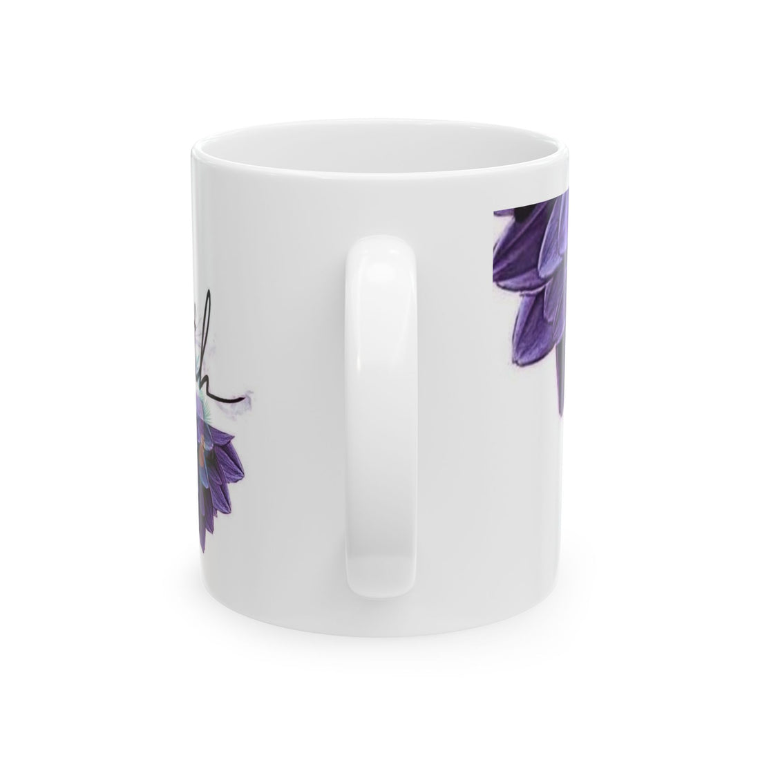 Floral Ceramic Mug - Vibrant Purple Flower Design, Coffee Lover Gift, Kitchen Decor, Tea Time, Gardening Enthusiast
