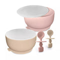 Sperric Silicone Baby Feeding Set - Infant Suction Bowls with Lids and Spoons | BPA Free Toddler Self Feeding Utensils for 0-6 Months