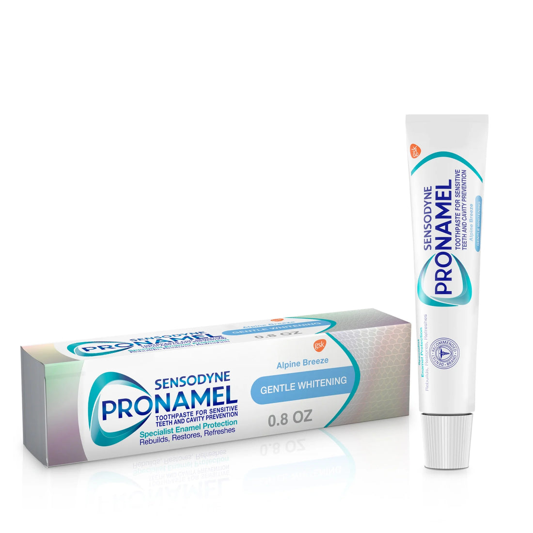 Gentle Whitening Enamel Toothpaste for Sensitive Teeth and Cavity Protection, Alpine Breeze - 0.8 Oz, for Adults
