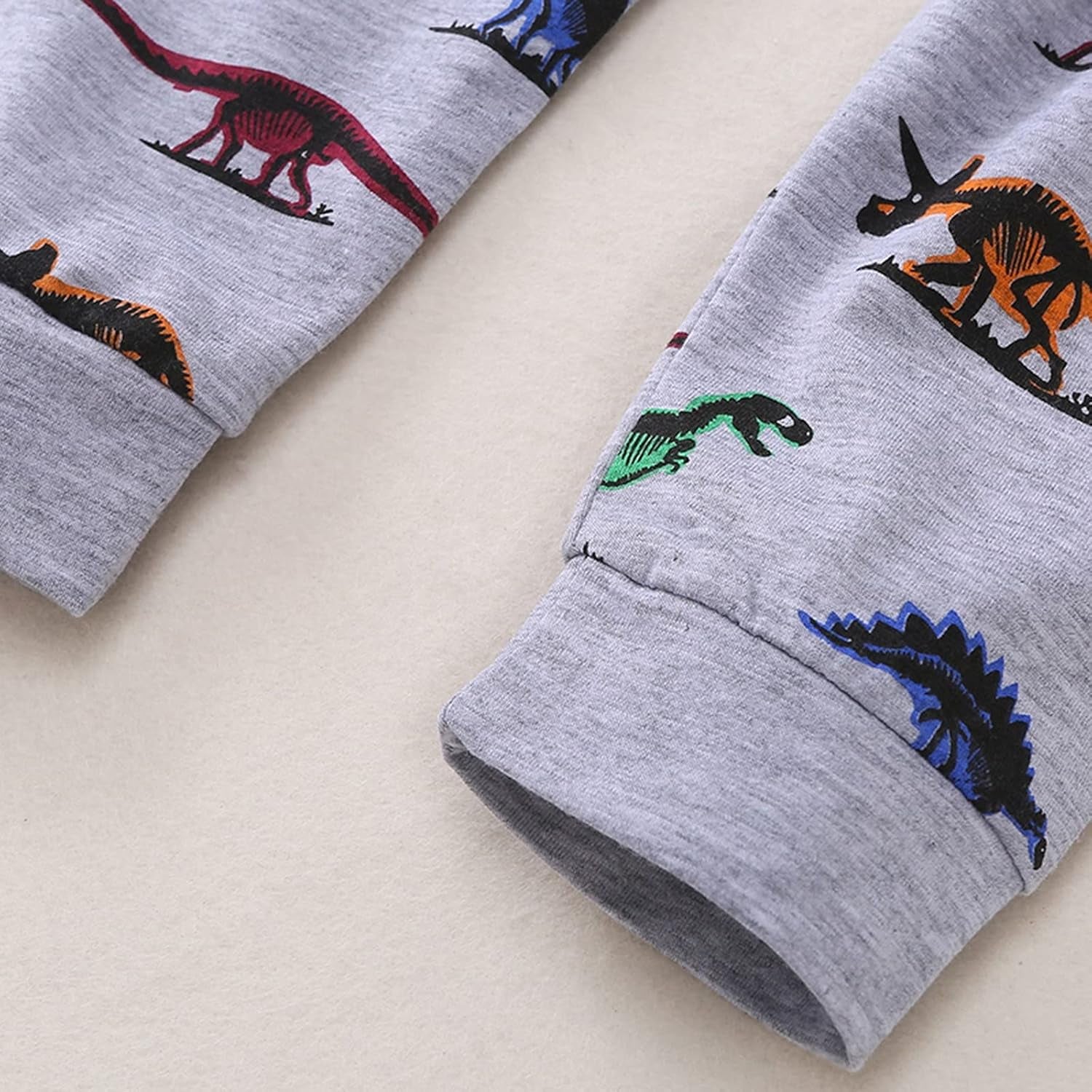Kids Clothes Set,1-8Years Old Kids Boys Girls Long Sleeve Dinosaur Printed Top and Pants Set Outfit (White-02#, 5-6 Years)