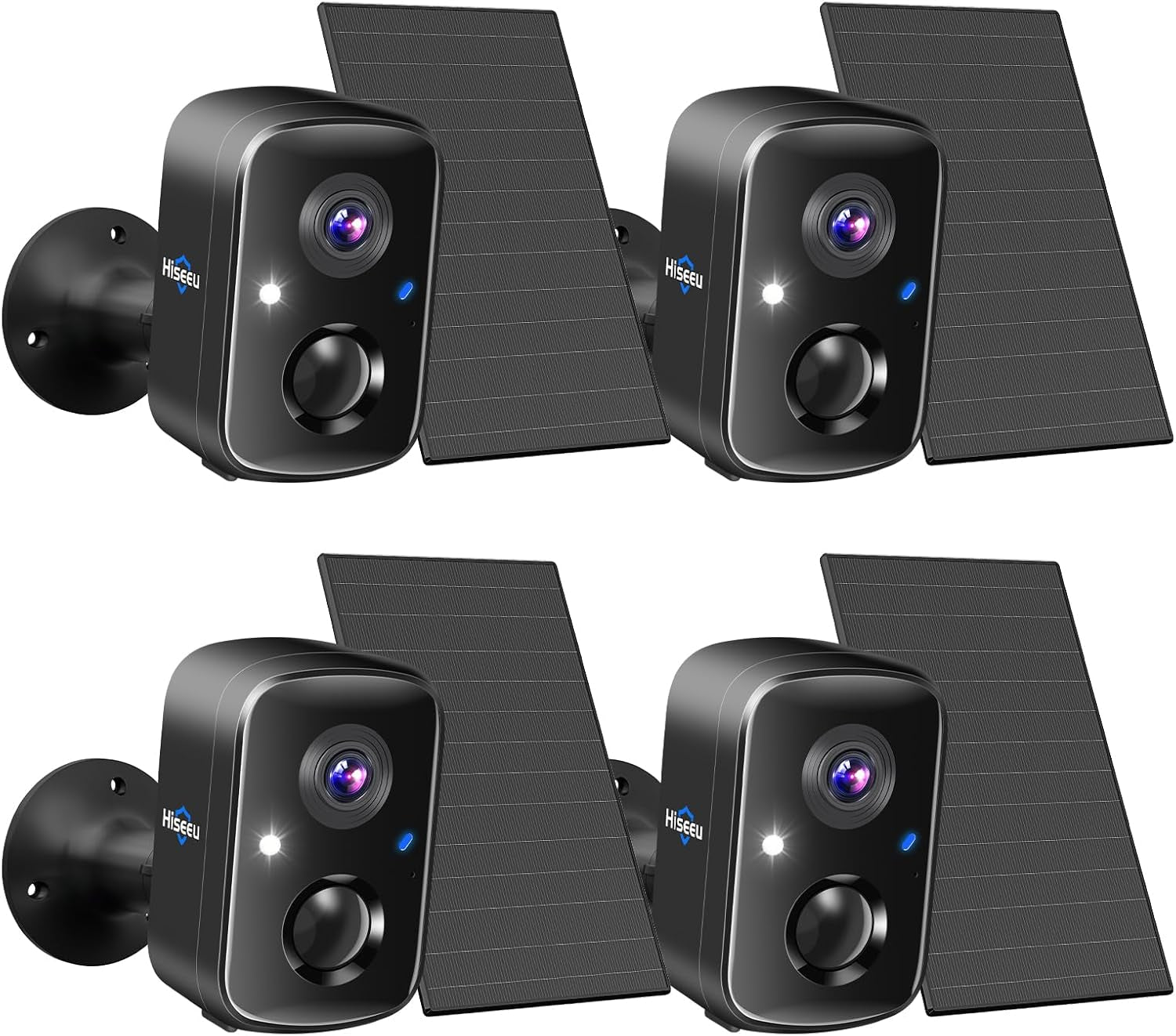 Solar Security Cameras Wireless Outdoor 2 Pack, Battery Powered 3K 4MP Wifi Cameras for Home Surveillance, PIR/AI Motion Detection, Waterproof, Color Night Vision, 2-Way Audio, Cloud/Sd Storage