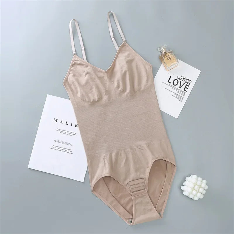 Qtree Full Body Shaper Shapewear Sculpting Sleeveless Tummy Control Bodysuit for Women Slim Waist Trainer with Hooks plus Size