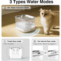 Cat Water Fountain Stainless Steel Battery Operated with Wireless Pump 84Oz/2.5L Cat Water Dispenser Cordless Water Fountain Wit