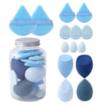 14Pc Makeup Sponge Set with Storage Jar, Velvet Beauty Sponge, Makeup Sponge Finger Puff, Foundation Cosmetic Puffs