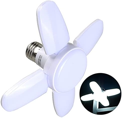 E27 LED Bulb Fan Blade Timing Lamp AC85-265V 28W Foldable Led Light Bulb Lampada for Home Ceiling Light with Remote Controller (Only Fan Bulb)