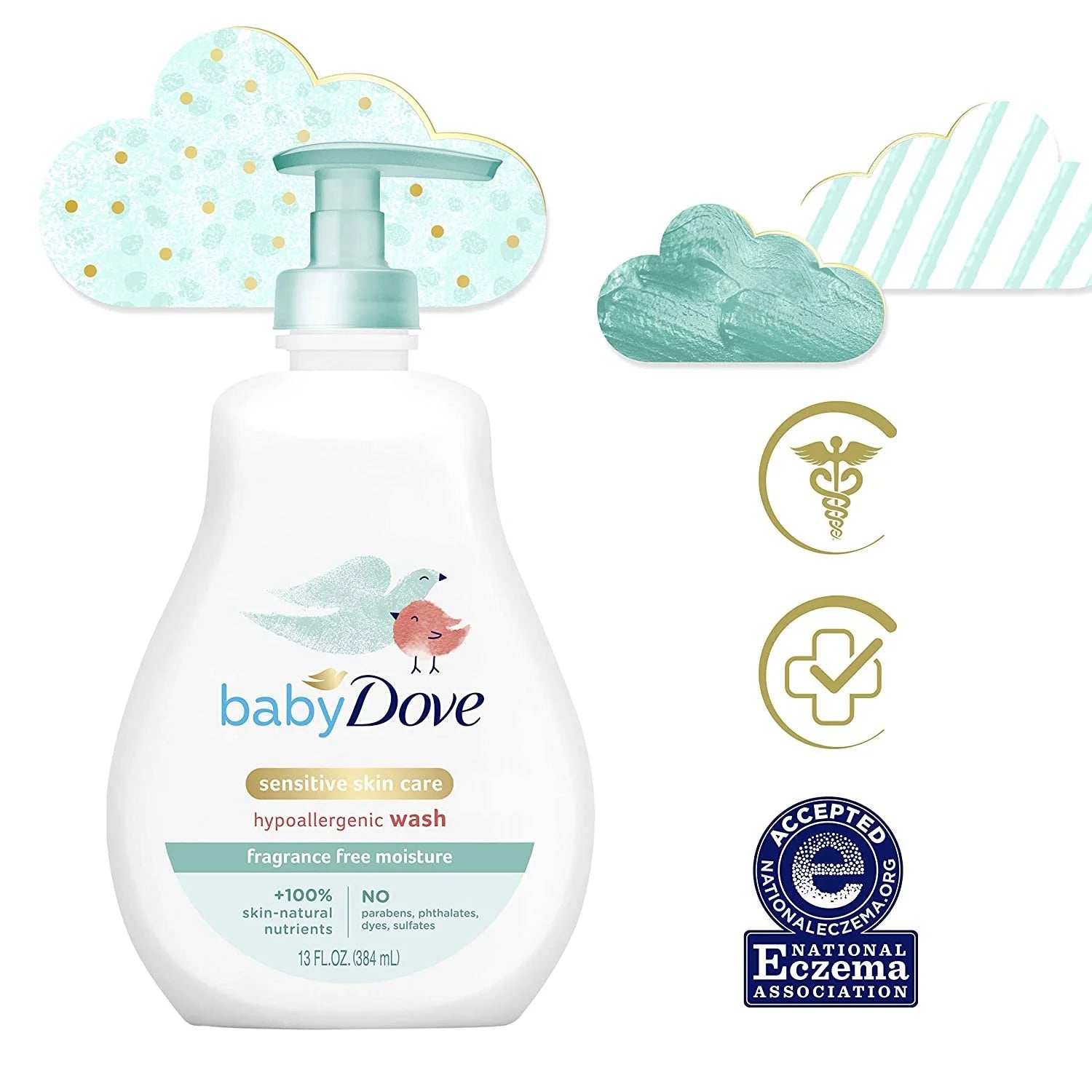 Tip to Toe Baby Body Wash for Baby'S Sensitive Skin Sensitive Moisture Washes Away Bacteria, Fragrance-Free and Hypoallergenic Baby Soap 13 Oz 3 Count