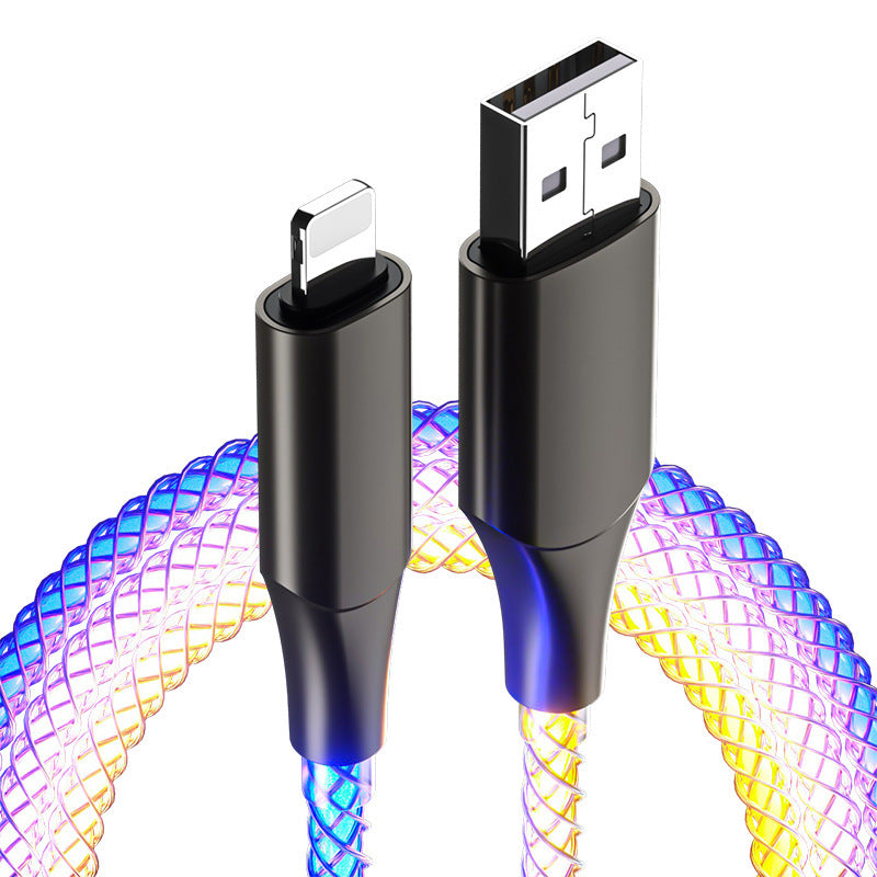 Fast Charge Data Cable Breathing Light Gradient LED 6A 66W Super