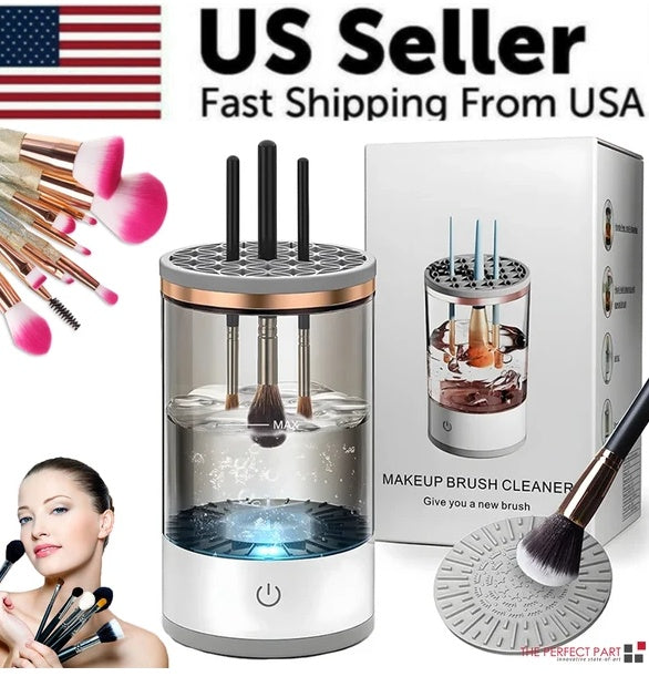 Electric Makeup Brush Cleaner & Dryer – Automatic Fast Cleaning Machine for All Brush Sizes