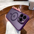 Luxury Slim Matte Magsafe Case for Iphone 14 12 13 15 Pro Max Anti-Skid Shockproof Armor PC TPU Cover for Iphone 15 11 Lens Film