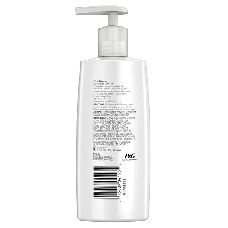 Cleanse Gentle Clean Foaming Cleanser 100% Fragrance Free and Oil Free for Sensitive Skin 6.78 Oz