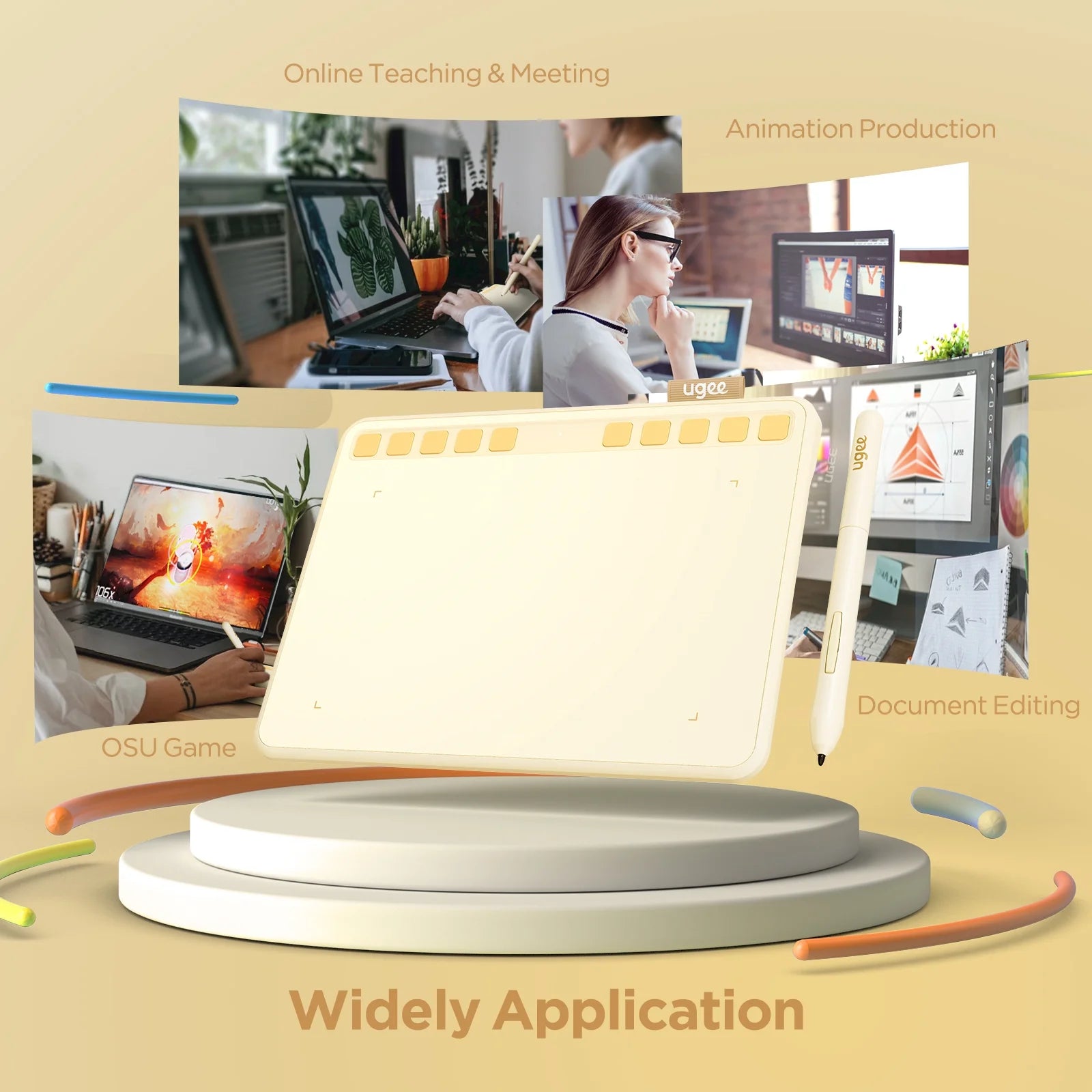 S640 Graphics Drawing Tablet 6.3"X 4" Pen Tablet for Linux, Mac, Windows PC and Android OSU