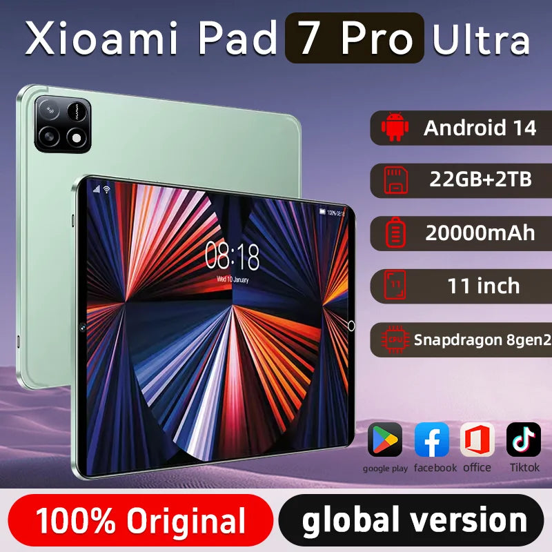 Pad 7 Pro 2025 Latest Global First Tablet Xioami Android 14 Snapdragon 8Gen2 11 Inch Soft Light Screen Ultra Wifi GPS WPS 5G PC