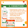 Care for Kids Haircare Regimen Set with Large Size Shampoo + Conditioner + Detangler + Leave-In Conditioner (Pack of 4)