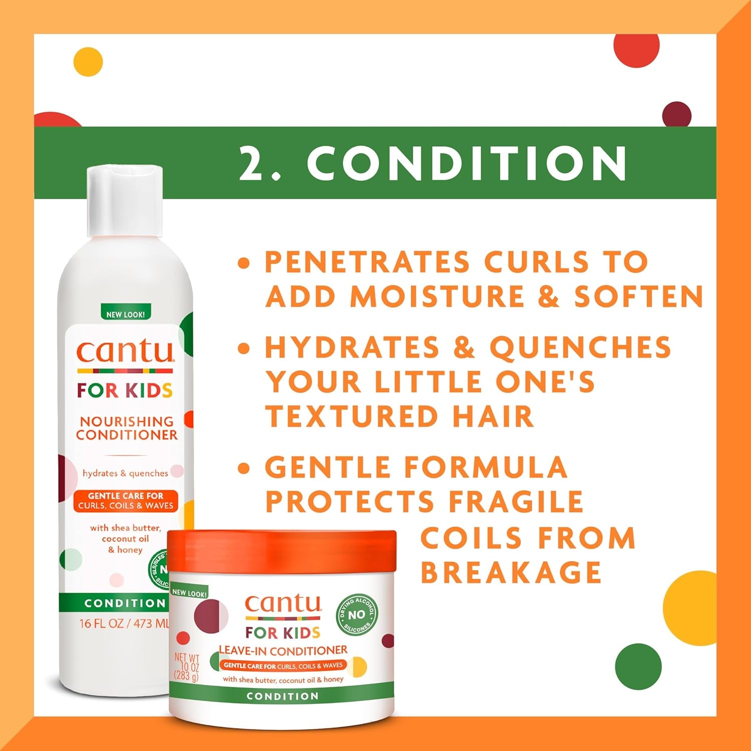 Care for Kids Haircare Regimen Set with Large Size Shampoo + Conditioner + Detangler + Leave-In Conditioner (Pack of 4)