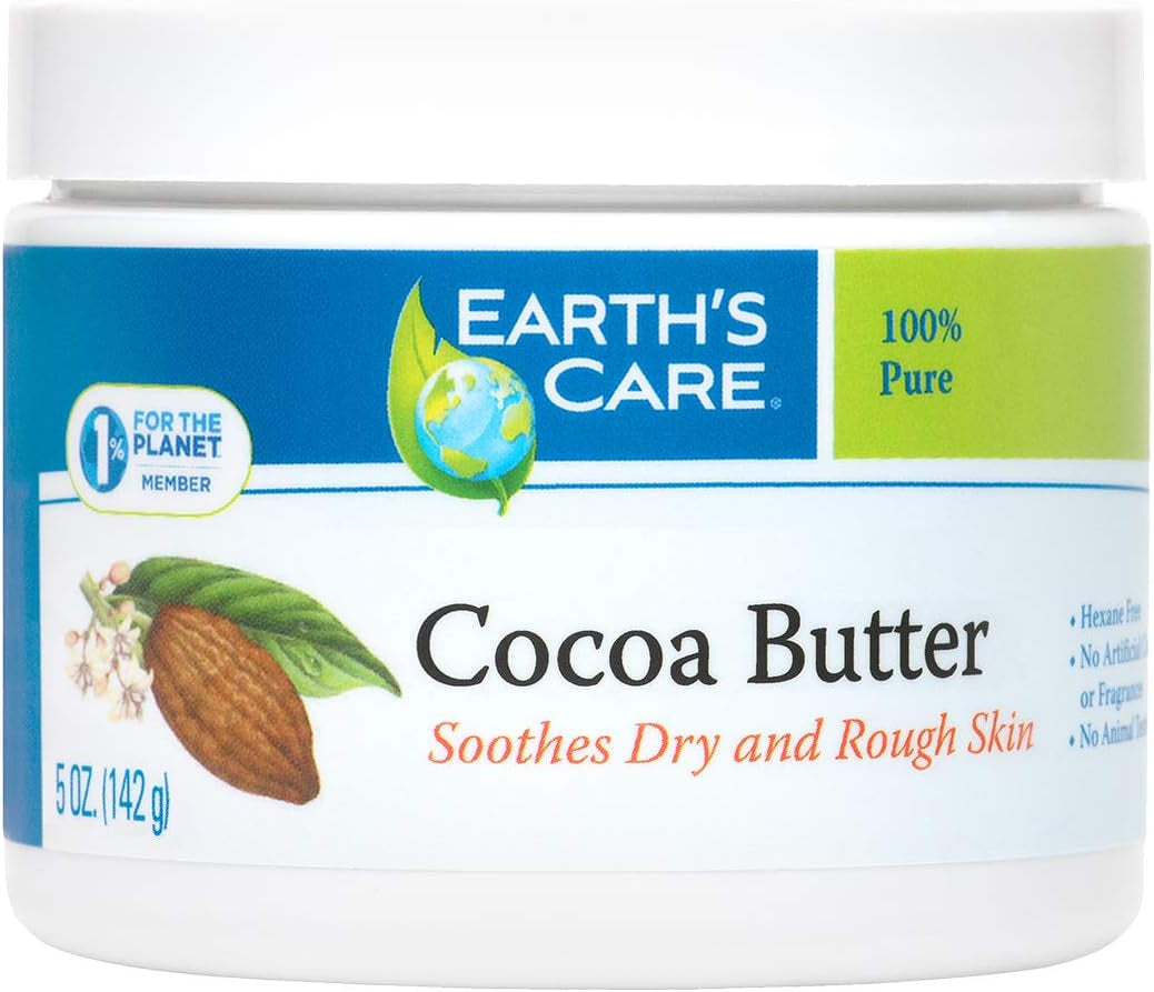 Cocoa Butter - Pure Raw Natural Cocoa Butter for Body, Hair and DIY Projects 5 OZ