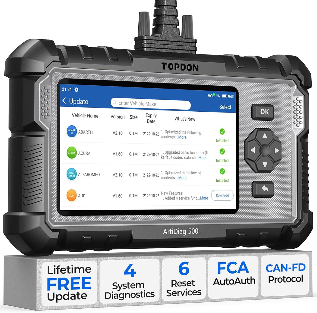 AD500 OBD2 Scanner Car Code Reader Scan Tool, Engine ABS SRS Transmission Diagnostics Tool, Oil/Throttle/Sas/Tpms/Bms/Epb Reset Car Scanner, Free Upgrade for DIY