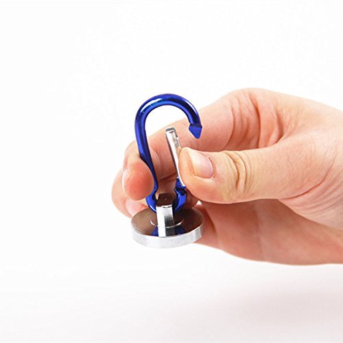 Super Strong Neodymium Magnet Holds 35 Lbs Sintered Ndfeb Magnetic Hooks (Pack of 2) (Snap Hook)