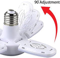 E27 LED Bulb Fan Blade Timing Lamp AC85-265V 28W Foldable Led Light Bulb Lampada for Home Ceiling Light with Remote Controller (Only Fan Bulb)