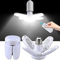 E27 LED Bulb Fan Blade Timing Lamp AC85-265V 28W Foldable Led Light Bulb Lampada for Home Ceiling Light with Remote Controller (Only Fan Bulb)
