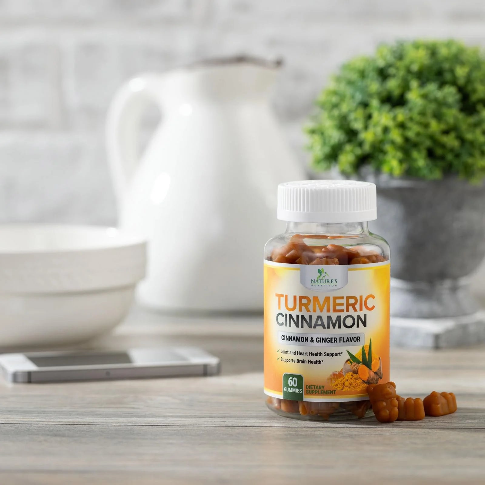 Turmeric Curcumin Gummies 95% Curcuminoids with Cinnamon, Ginger & Black Pepper Extract for Max Absorption Joint Support Supplement, Nature'S Herbal Turmeric Gummy Pills, Vegan Non-Gmo - 60 Gummies