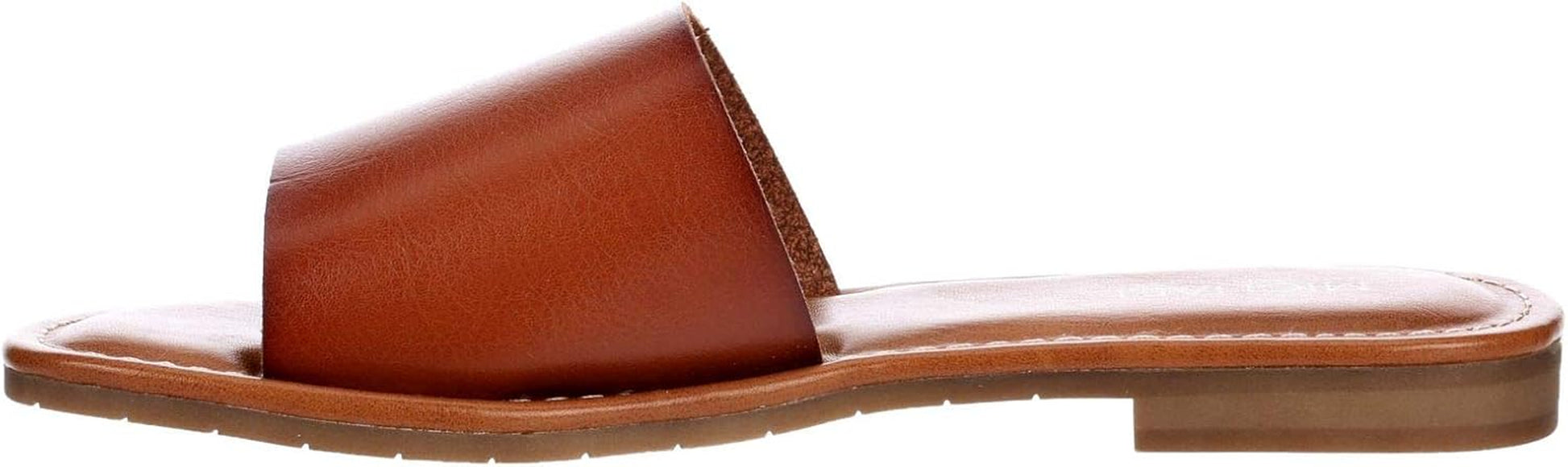 Demi - Women'S One Band Faux Leather Slip on Flat Slide Sandals