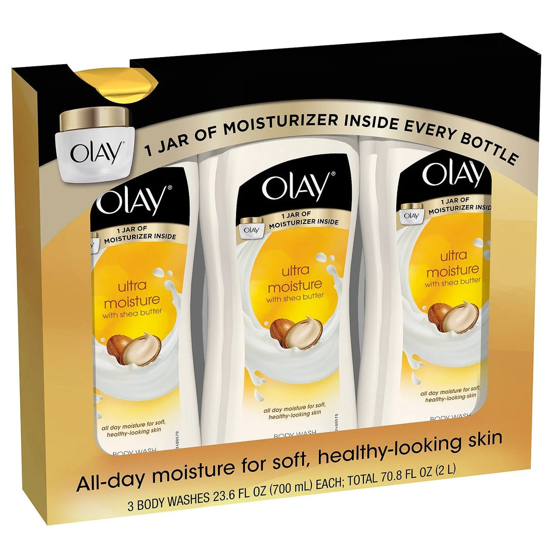 Ultra Moisture Body Wash with Shea Butter, 23.6 Fl Oz, 3 Ct