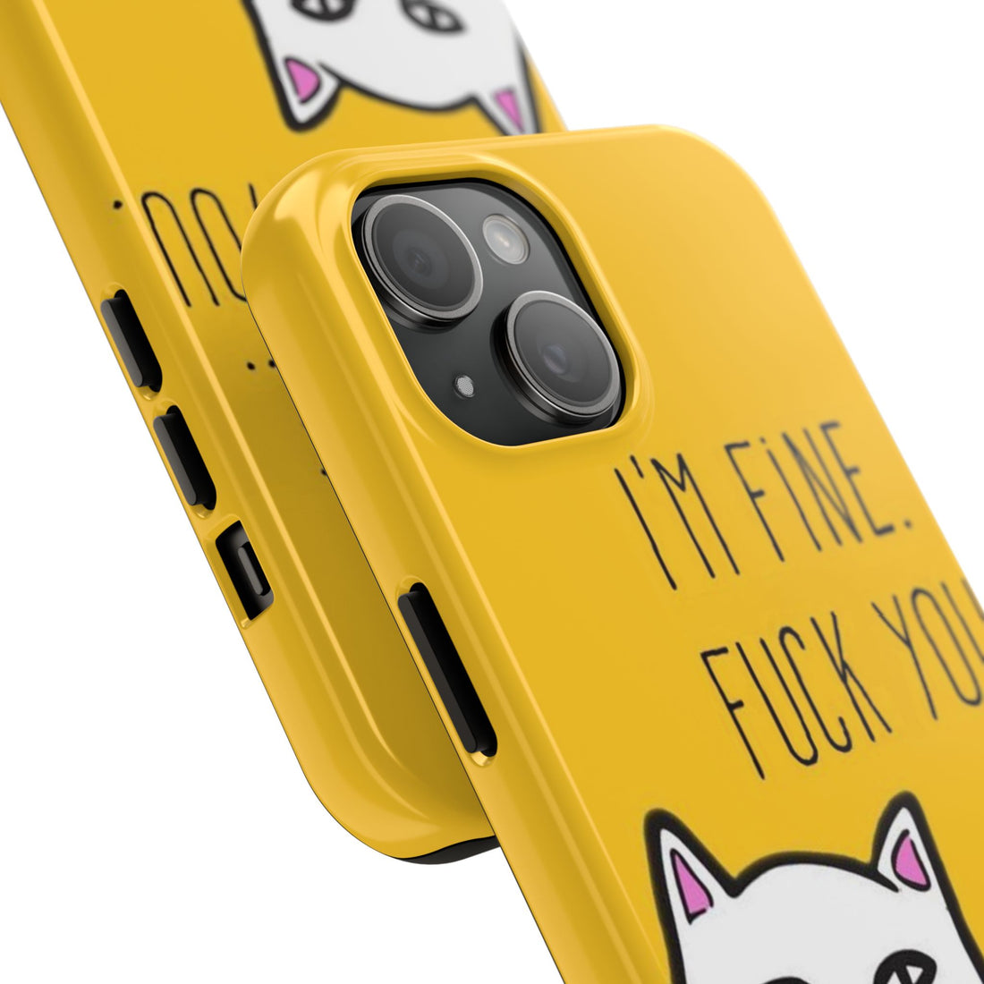 Sassy Cat Phone Case, Tough Phone Case, Funny Phone Accessory, Unique Gift for Cat Lovers, Yellow Cat Design Case, Quirky Phone Cover