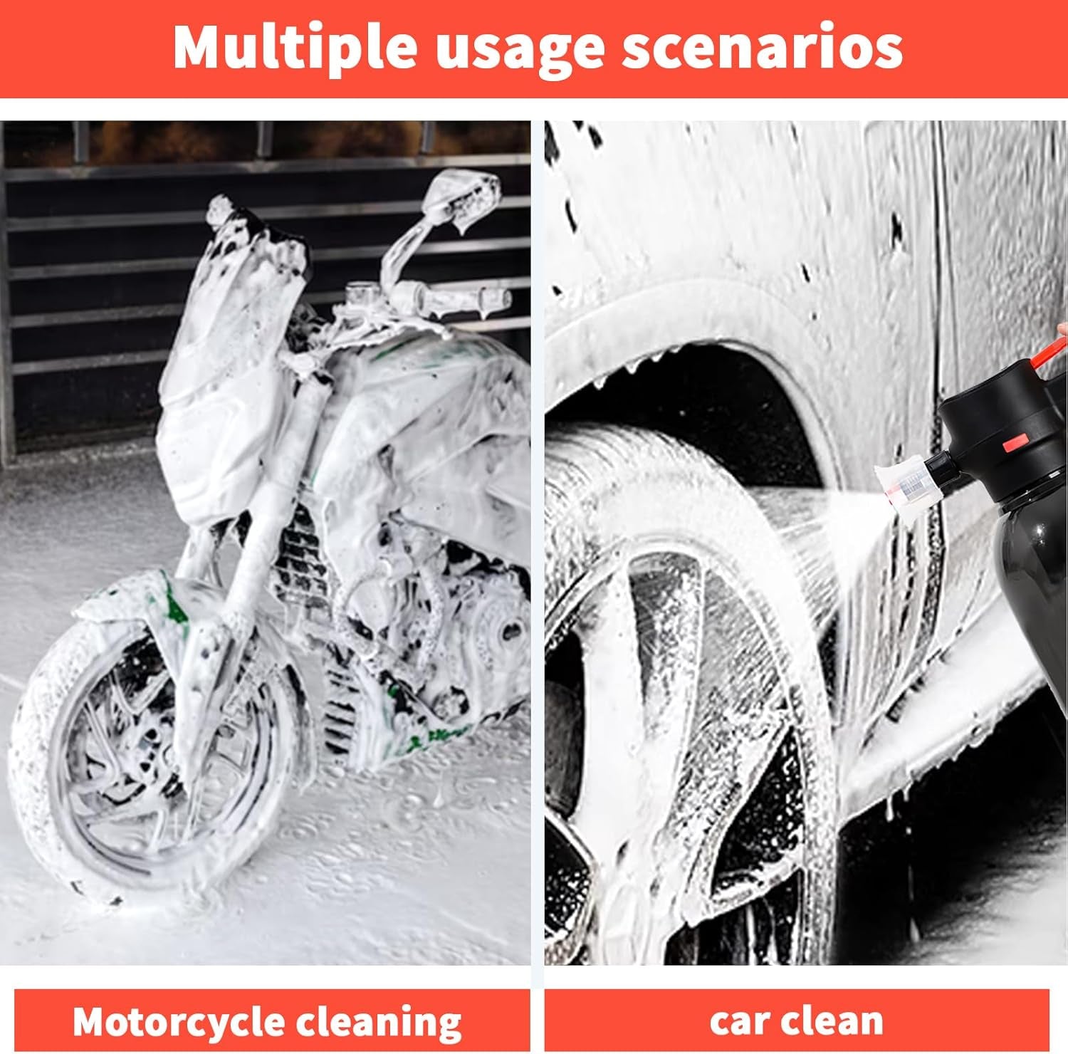 Electric Foam Sprayer Car Wash, Battery Foam Pump Sprayer, Portable Cordless Electric Foam Cannon for Car Wash