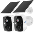 Solar Security Cameras Wireless Outdoor 2 Pack, Battery Powered 3K 4MP Wifi Cameras for Home Surveillance, PIR/AI Motion Detection, Waterproof, Color Night Vision, 2-Way Audio, Cloud/Sd Storage