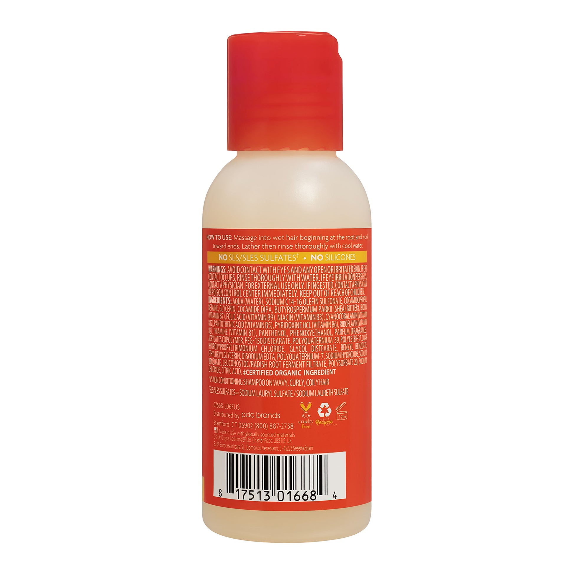 (6 Pack)  Sulfate-Free Cleansing Cream Shampoo for Natural Hair, 3 Fl Oz