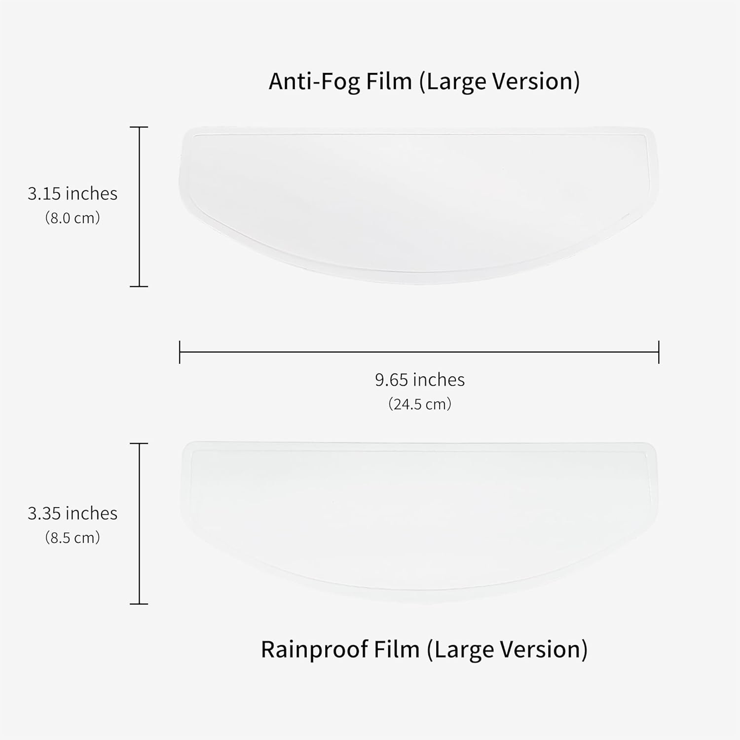 Universal Helmet Visor Anti-Fog Film & Rainproof Film - 2 PCS Large Version for Motorcycle Helmet Lens, Alternative to Pinlock Insert Lens - Ultra HD Helmet Shield Films, Anti-Steaming