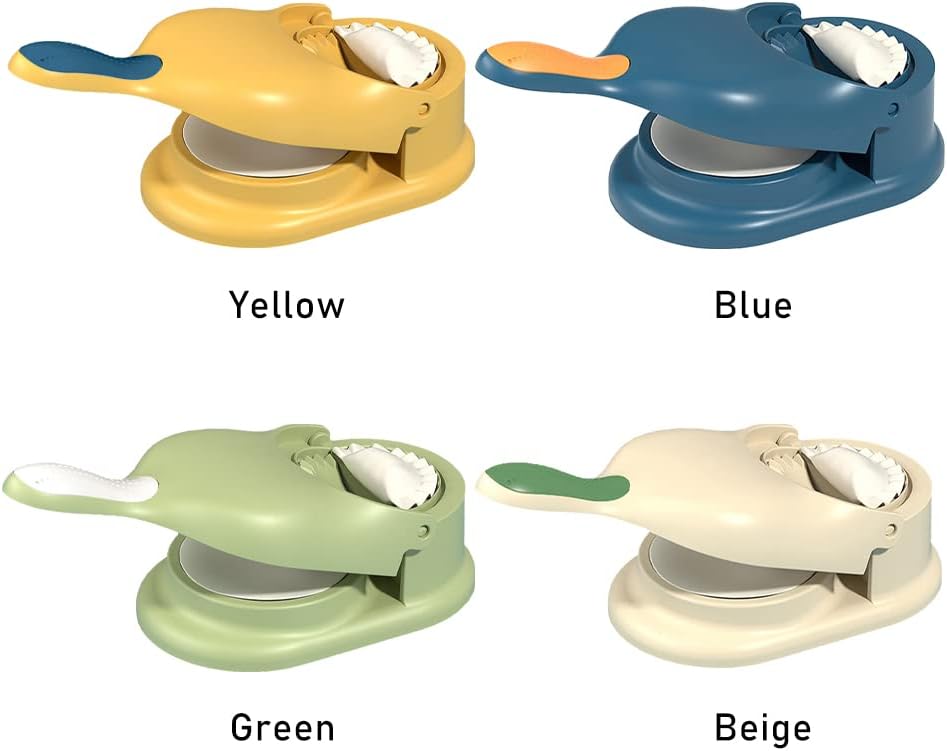 2 in 1 Dumpling Maker, Baking Pastry Pressing Dumpling Skin Wrapper Mould, Manual Dough Press Maker, for Empanada, Ravioli, Pierogi, Hand Pie Pot Stickers, Jamaican Beef Patties(Green)