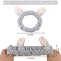 Animals Ears Headbands, Cute Makeup Spa Fuzzy Skincare Headband for Washing Face Headband for Women Girls Coral Fleece Elastic Hair Band Cosplay Makeup Party, 4Pcs