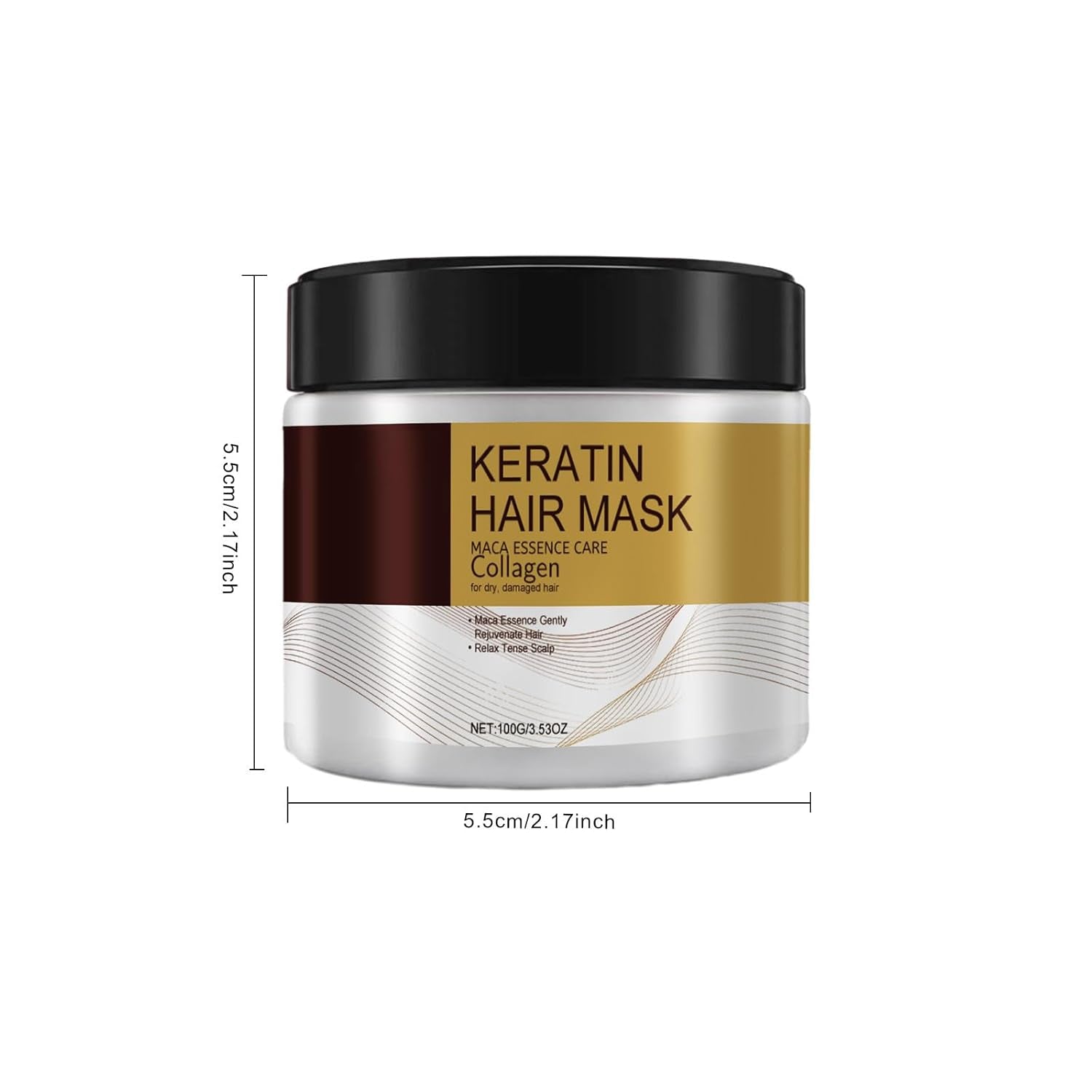 Collagen & Argan Oil Hair Mask for Damaged Hair, Including Curly, Straight, Thin & Fine Hair, Nourishing Hair Essence Care (100G, 3.53Oz)