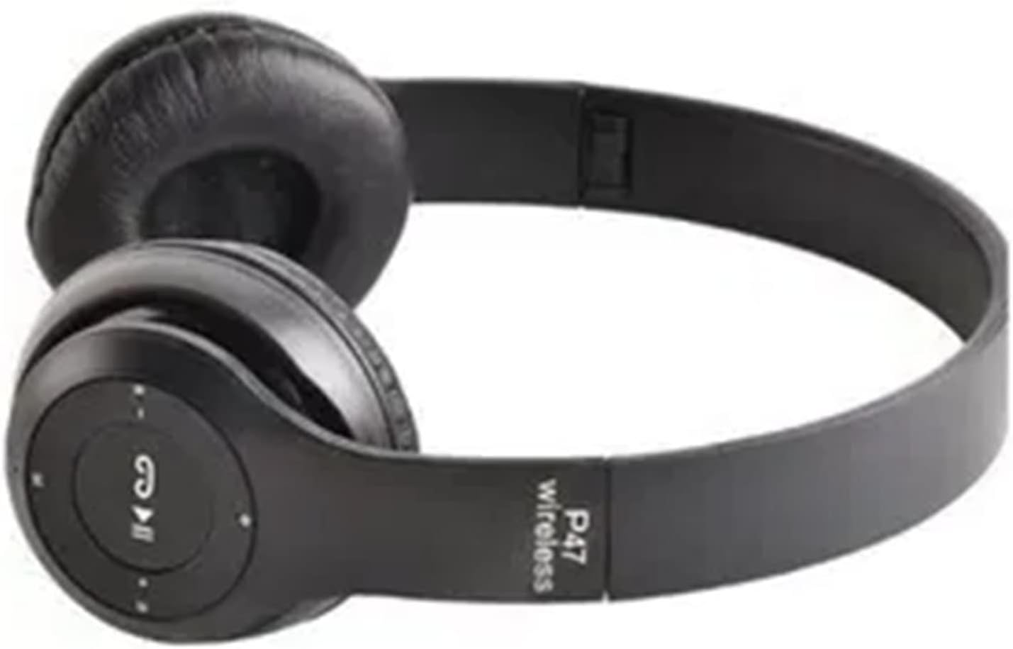 P47 Headset Multifunction Foldable Sports Headphone with Hifi Stereo Sound, Technology, and Ergonomic Design for Home Office Travel (Black)