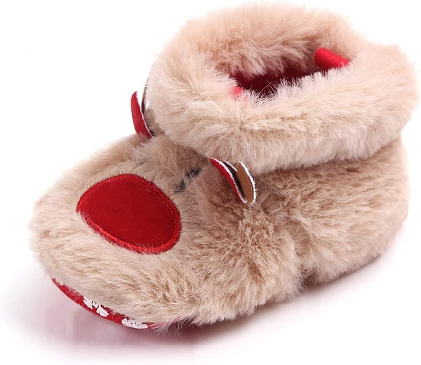 Winter Warm Christmas Tree Santa Clause Cozy Fleece Newborn Baby Booties Soft Sole Prewalker Crib Shoes for Infant Girls Boys